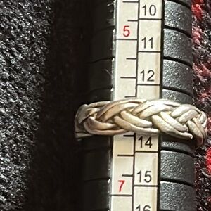 Braided sterling  Silver Ring. Size 6